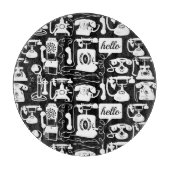 Retro Black of elke kleur en whitepatroon Snijplank (Voorkant)