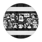 Retro Black of elke kleur en whitepatroon Snijplank (Voorkant)