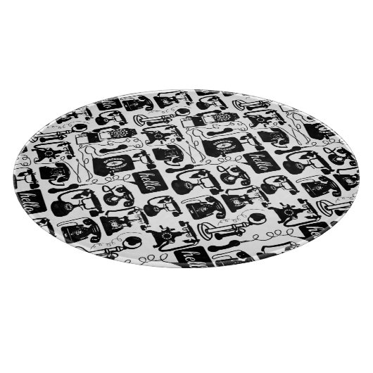 Retro Black of elke kleur en whitepatroon Snijplank (Hoek)