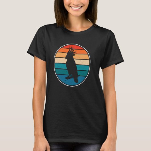Retro Black Parrots Style Cute Parrot Bir T-shirt (Voorkant)