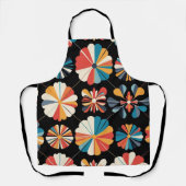 Retro Black Rainbow geometric Flowers Pattern  Schort (Voorkant)
