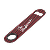 Retro Black Red Buffalo vinkt persoonlijk aan Speed Flessenopener (Voorkant Gekanteld)