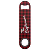 Retro Black Red Buffalo vinkt persoonlijk aan Speed Flessenopener (Achterkant)