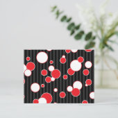 Retro Black Red en White Pattern Briefkaart (Staand voorkant)