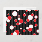 Retro Black Red en White Pattern Briefkaart (Voorkant / Achterkant)