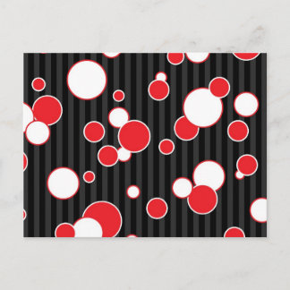 Retro Black Red en White Pattern Briefkaart