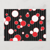 Retro Black Red en White Pattern Briefkaart (Voorkant)