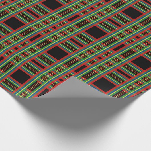 Retro Black Red Pset-kerstpapier Cadeaupapier (Hoek)