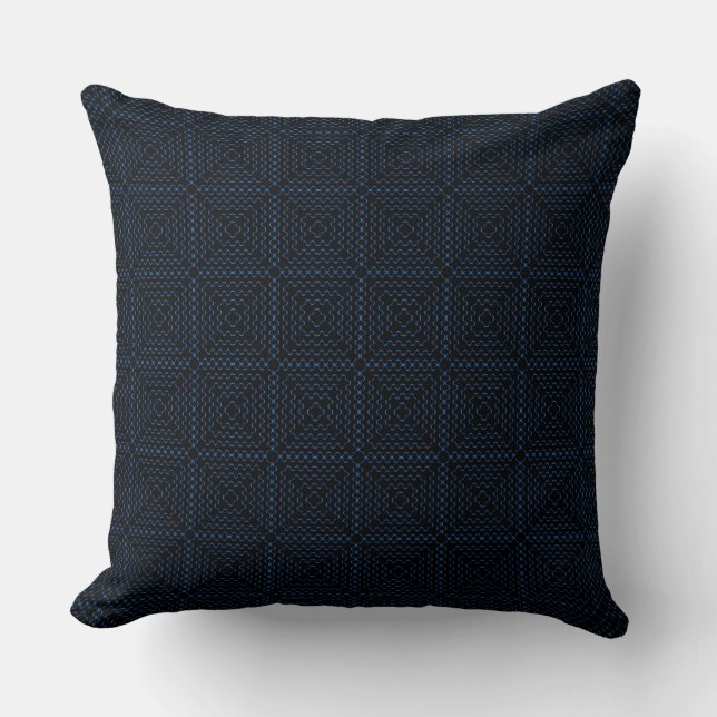 Retro Black Squares Patroon Kussen (Voorkant)