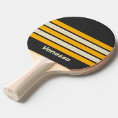 Retro Black Sun Across Striping with Name Tafeltennisbatje (Voorkant Gekanteld)