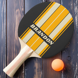 Retro Black Sun Board Strepen met Naam Tafeltennisbatje