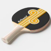Retro Black Sun Loop met Naam Tafeltennisbatje (Voorkant Gekanteld)