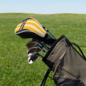 Retro Black Sun Pin Strepen met Naam Golfheadcover (Insitu)