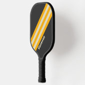 Retro Black Sun Stripes met naam Pickleball Paddle (Links)