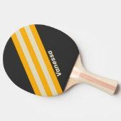 Retro Black Sun Stripes met naam Tafeltennisbatje (Zijkant)