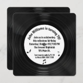 Retro Black Vinyl LP Record 70ste Verjaardag Party Kaart (Voorkant / Achterkant)
