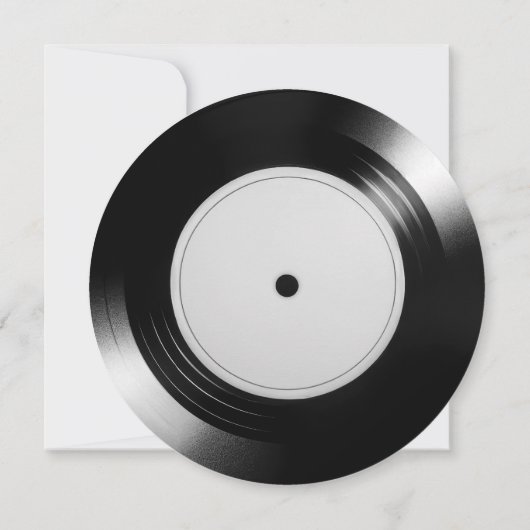 Retro Black Vinyl LP Record 75e Verjaardagsfeest Kaart (Achterkant)