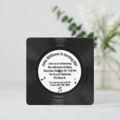 Retro Black Vinyl LP Record 80ste Verjaardagsfeest Kaart (Staand voorkant)