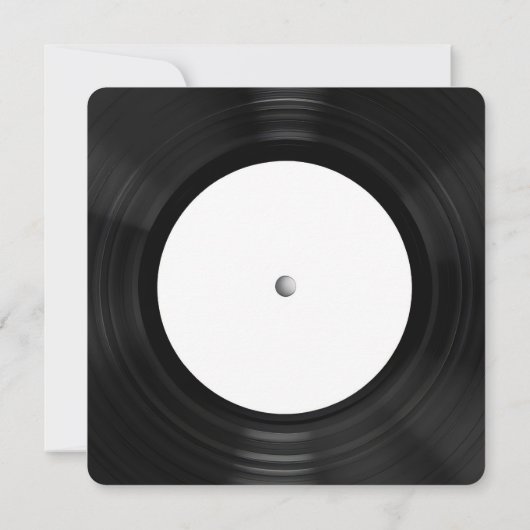 Retro Black Vinyl LP Record 90ste Verjaardagsfeest Kaart (Achterkant)