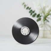 Retro Black Vinyl LP Record Verjaardagsfeest Kaart (Staand voorkant)