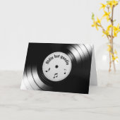 Retro Black Vinyl LP Record voor Verjaardag Kaart (Gele Bloem)