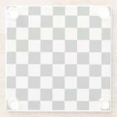 Retro Black White Checkerboard Pattern Glazen Onderzetter (Achterkant)