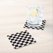 Retro Black White Checkerboard Pattern Kartonnen Onderzetters (Insitu)