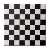 Retro Black White Checkerboard Pattern Tegeltje (Voorkant)