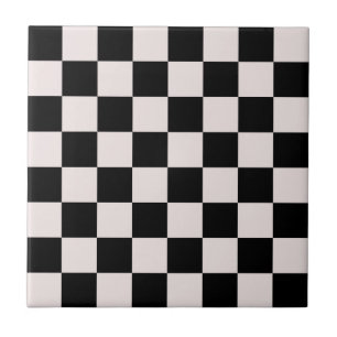 Retro Black White Checkerboard Pattern Tegeltje