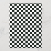 Retro Black White Checkered Santa Claus Christmas Kaart (Achterkant)
