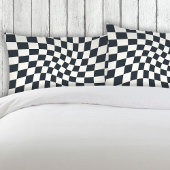 Retro Black White Checksed Checkered Dorm Kussensloop