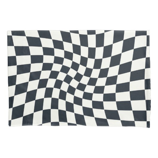 Retro Black White Checksed Checkered Dorm Kussensloop (Voorkant-Links)