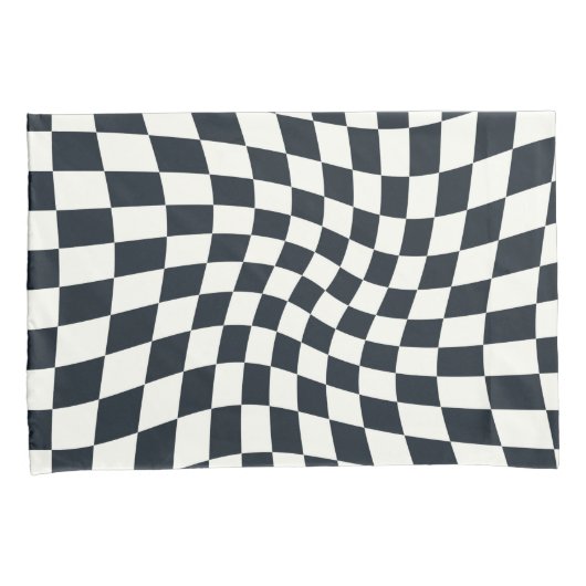 Retro Black White Checksed Checkered Dorm Kussensloop (Voorkant-Rechts)