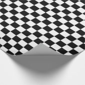 Retro Black/White Contrast Checkerboard Patroon Cadeaupapier (Hoek)