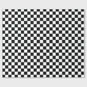Retro Black/White Contrast Checkerboard Patroon Cadeaupapier (Vlak)
