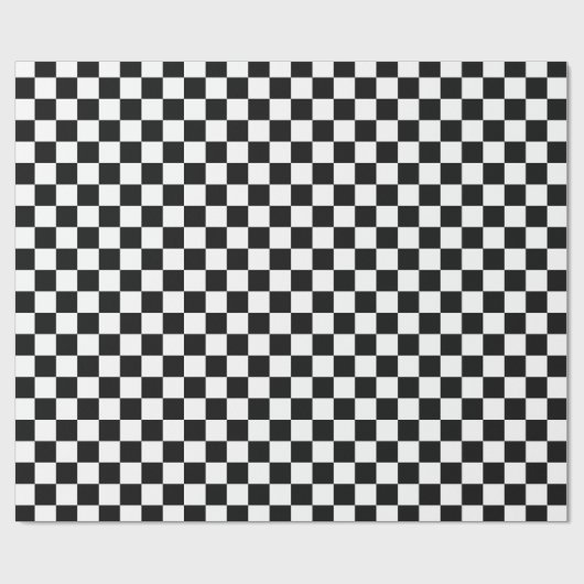 Retro Black/White Contrast Checkerboard Patroon Cadeaupapier (Vlak)