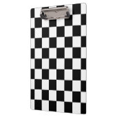 Retro Black/White Contrast Checkerboard Patroon Klembord (Links)