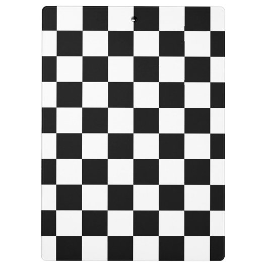 Retro Black/White Contrast Checkerboard Patroon Klembord (Achterkant)