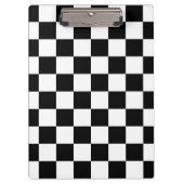 Retro Black/White Contrast Checkerboard Patroon Klembord (Voorkant)