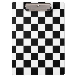Retro Black/White Contrast Checkerboard Patroon Klembord