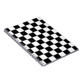 Retro Black/White Contrast Checkerboard Patroon Notitieboek (Rechterzijde)