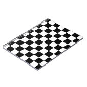 Retro Black/White Contrast Checkerboard Patroon Notitieboek (Linkerzijde)