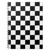 Retro Black/White Contrast Checkerboard Patroon Notitieboek (Voorkant)