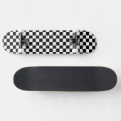 Retro Black/White Contrast Checkerboard Patroon Persoonlijk Skateboard (Horizontaal)