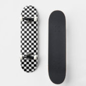 Retro Black/White Contrast Checkerboard Patroon Persoonlijk Skateboard (Voorkant)