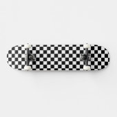 Retro Black/White Contrast Checkerboard Patroon Persoonlijk Skateboard (Horizontaal)