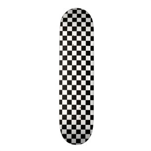 Retro Black/White Contrast Checkerboard Patroon Persoonlijk Skateboard