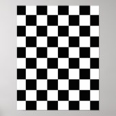 Retro Black/White Contrast Checkerboard Patroon Poster (Voorkant)
