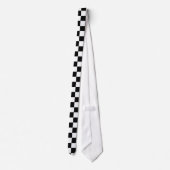 Retro Black/White Contrast Checkerboard Patroon Stropdas (Achterkant)