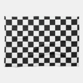 Retro Black/White Contrast Checkerboard Patroon Theedoek (Horizontaal)